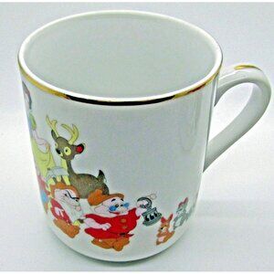 Walt Disney Productions Snowwhite 7 Dwarfs  Coffe Mug Gold Trim Japan Characters